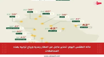 حالة الطقس اليوم: تحذير عاجل من أمطار رعدية ورياح ترابية بهذه المحافظات